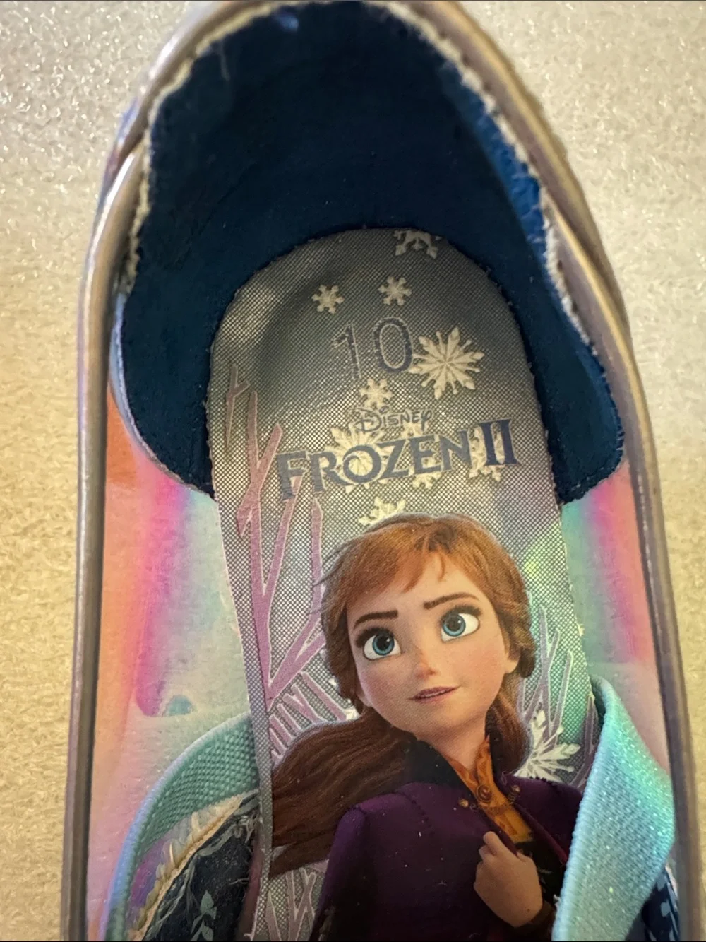 Disney Girls' Iridescent Frozen II Bow Shoes -  EUC Light Blue Size 10